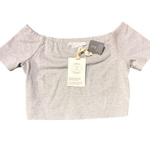Urban Renewal Heather Gray Off the Shoulder Crop Top Short Sleeve M NWT USA
